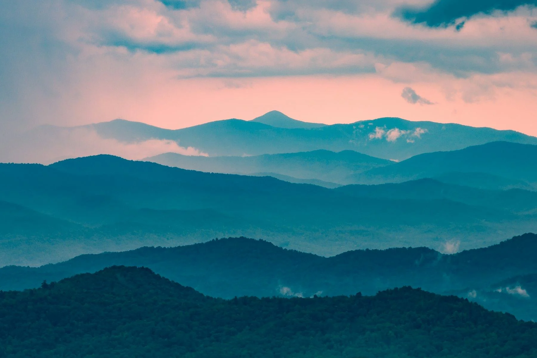 Layered ridges of the Blue Ridge Mountains